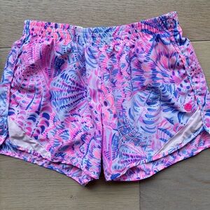 Lilly Pulitzer Luxletic 4" Ocean Trail Short Raz Berry Sea You Soon Shorts XS